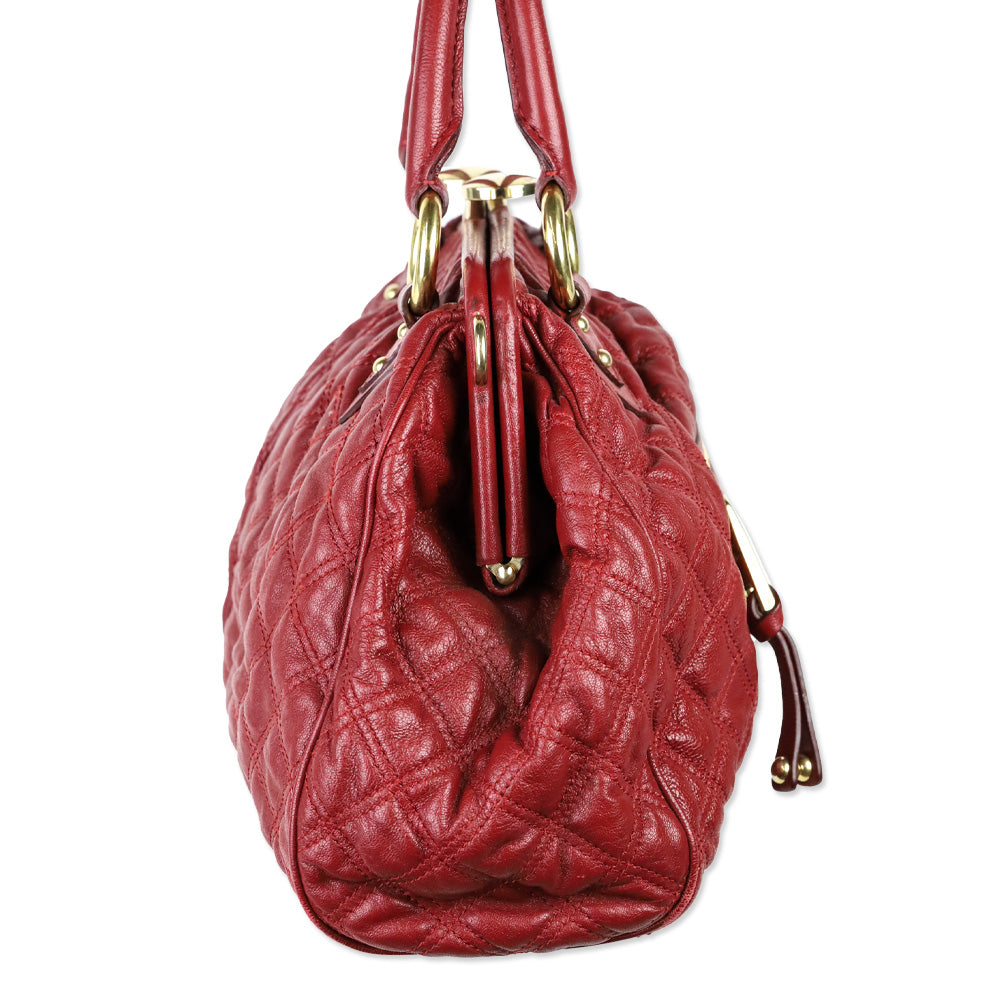 Marc Jacobs Red Quilted Leather Stam Bag