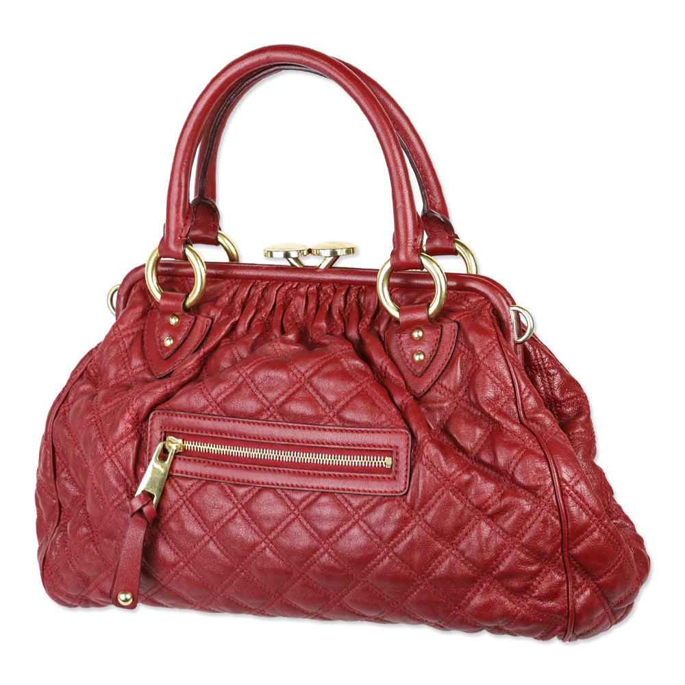 Marc Jacobs Red Quilted Leather Stam Bag