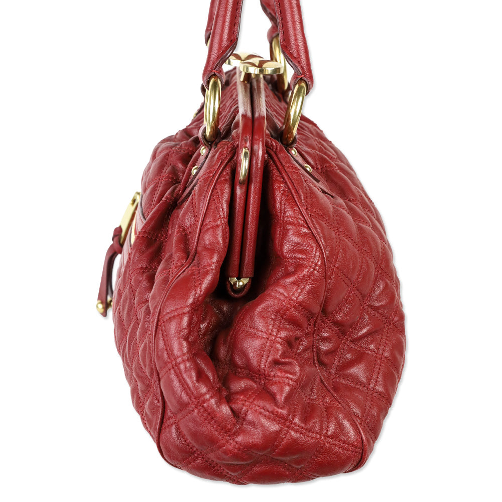 Marc Jacobs Red Quilted Leather Stam Bag