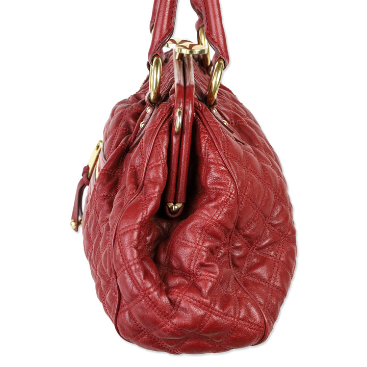 Marc Jacobs Red Quilted Leather Stam Bag
