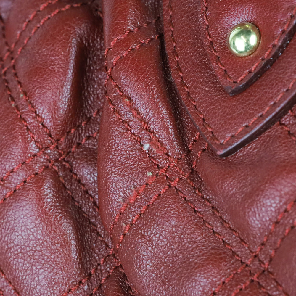 Marc Jacobs Red Quilted Leather Stam Bag