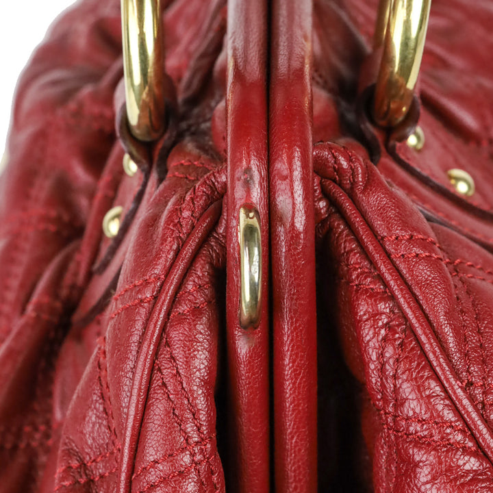Marc Jacobs Red Quilted Leather Stam Bag