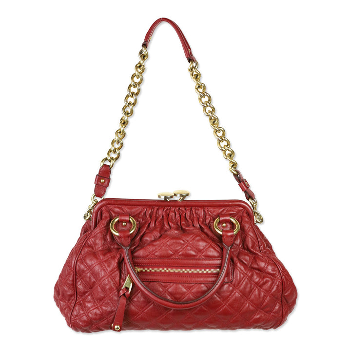 Marc Jacobs Red Quilted Leather Stam Bag