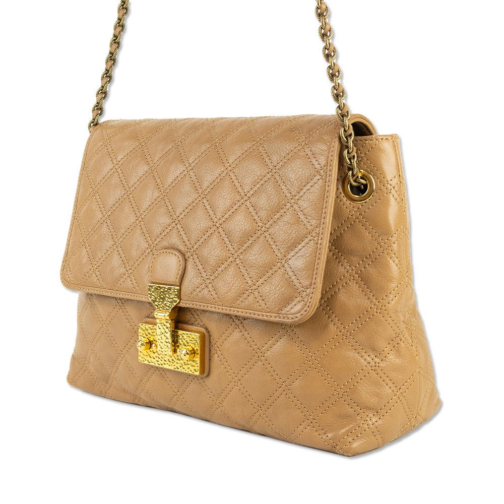 Marc Jacobs Tan Quilted Leather Baroque Bag