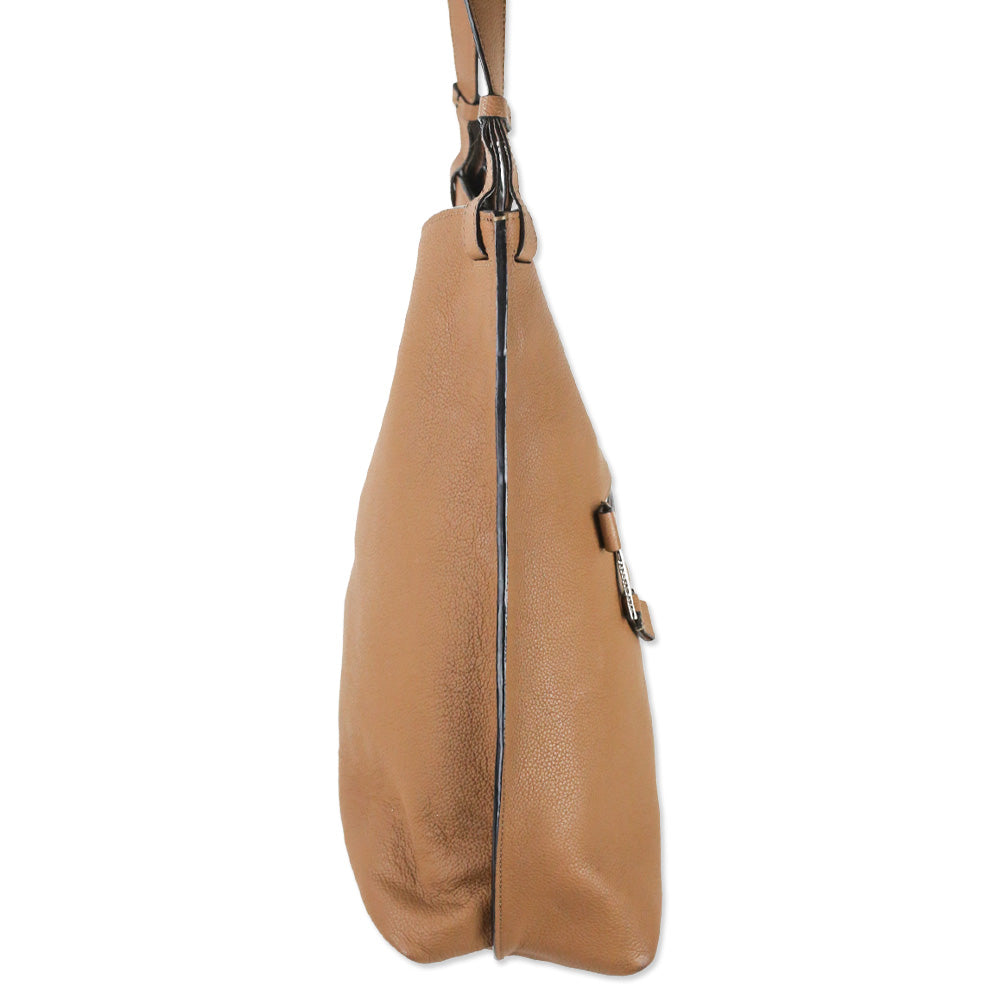 Marc Jacobs Waverly Brown Grained Leather Large Hobo Bag