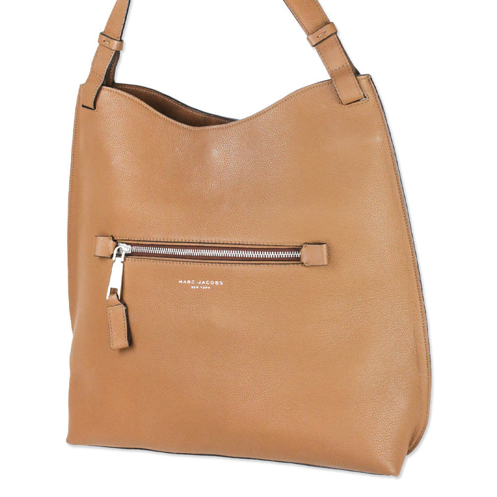 Marc Jacobs Waverly Brown Grained Leather Large Hobo Bag