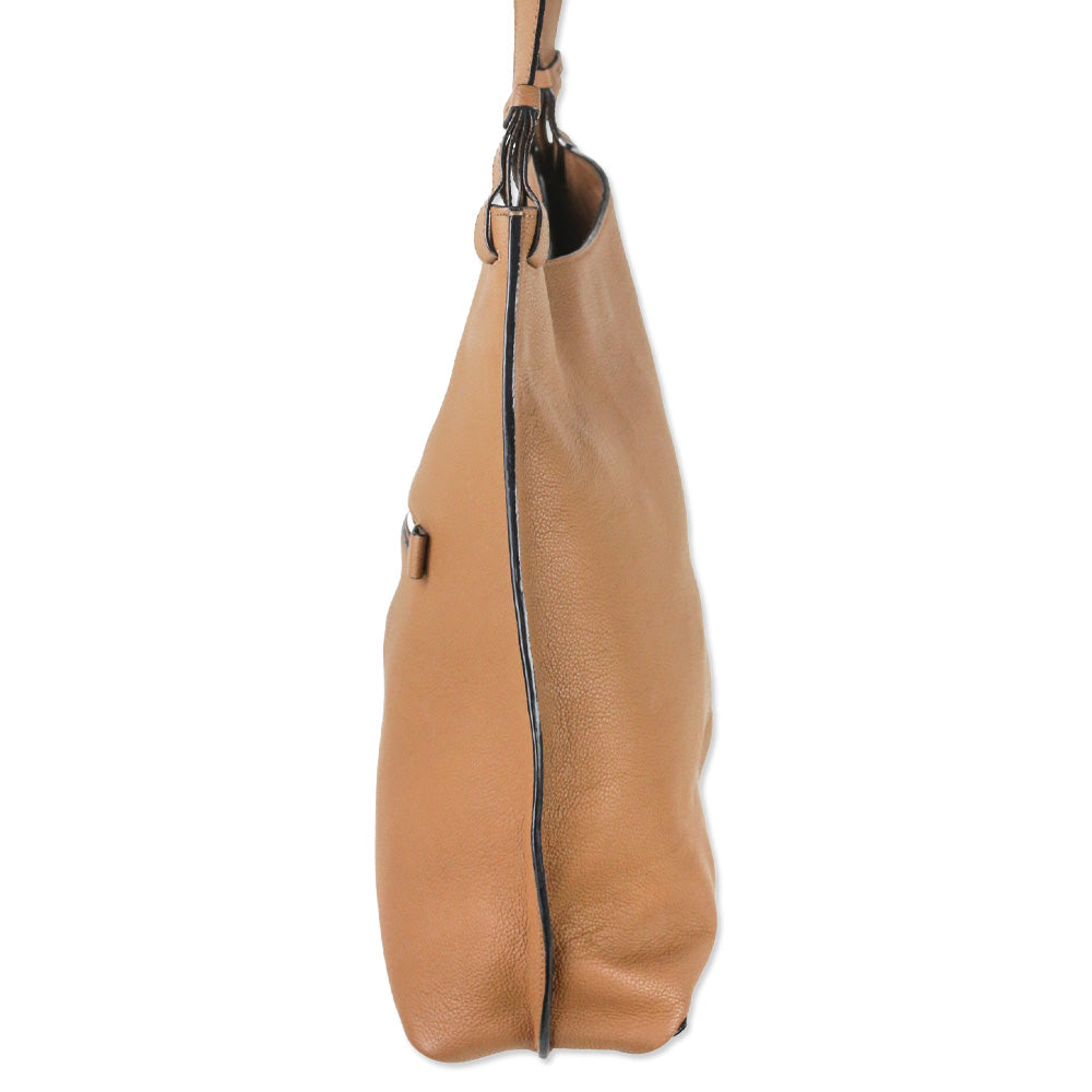 Marc Jacobs Waverly Brown Grained Leather Large Hobo Bag