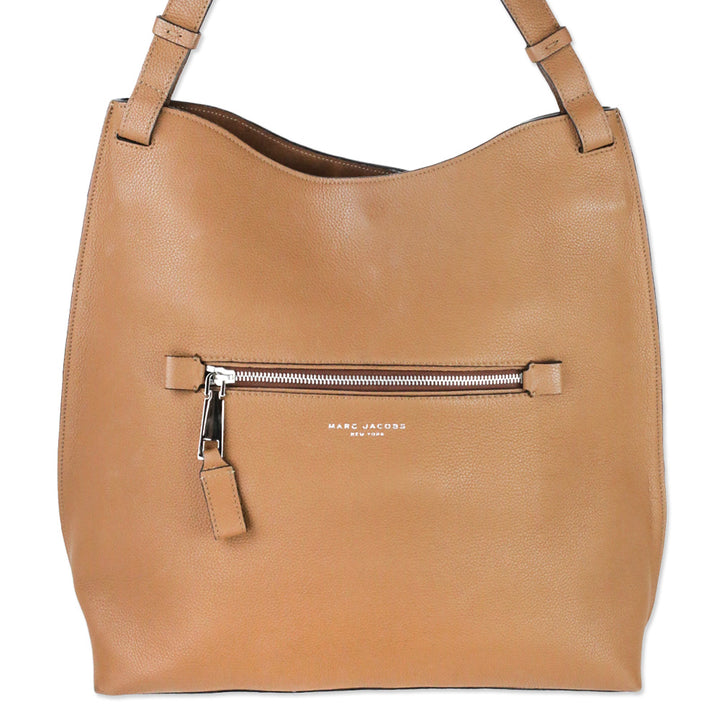 Marc Jacobs Waverly Brown Grained Leather Large Hobo Bag