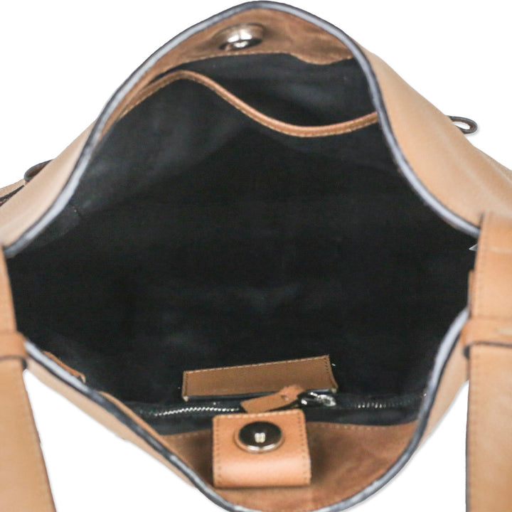 Marc Jacobs Waverly Brown Grained Leather Large Hobo Bag