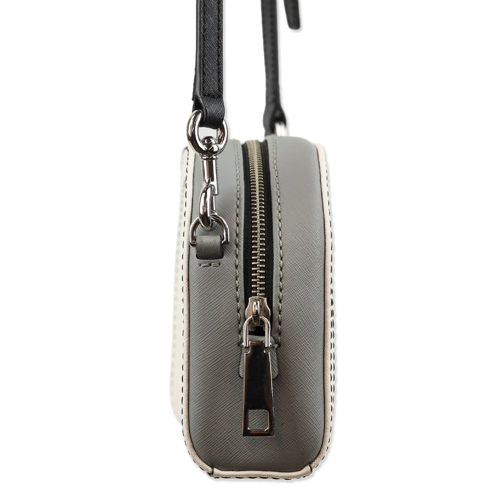 Marc Jacobs White/Gray Saffiano Playback Crossbody Bag