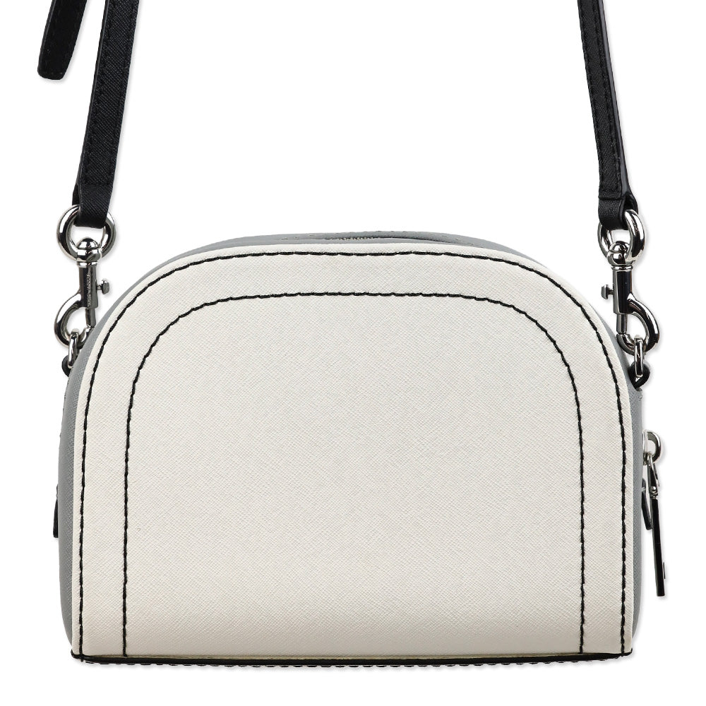 Marc Jacobs White/Gray Saffiano Playback Crossbody Bag