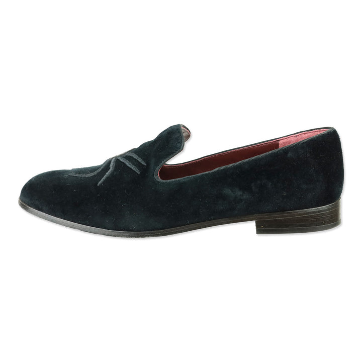 Marc Jacobs Zoe Black Velvet Embroidered Spider Loafer