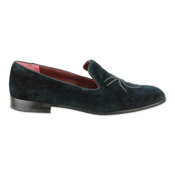 Marc Jacobs Zoe Black Velvet Embroidered Spider Loafer