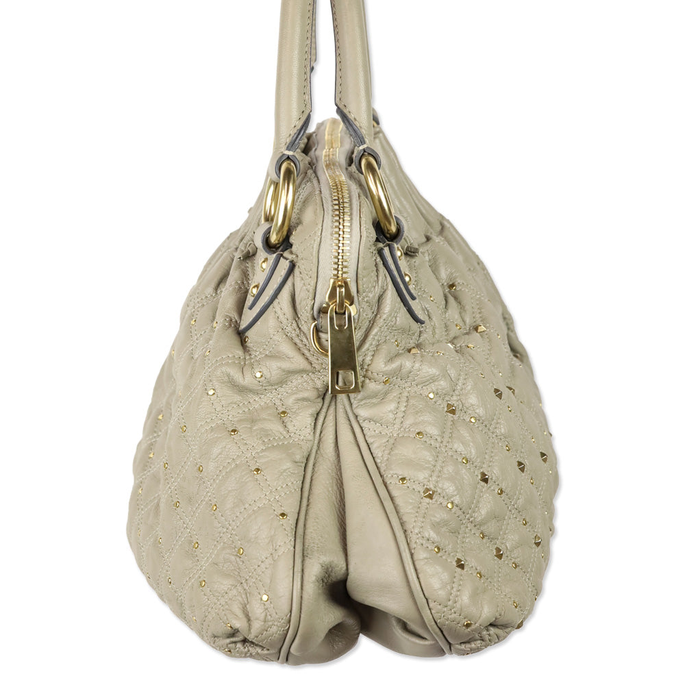Marc Jacobs Grey Stardust Cecilia Studded Satchel