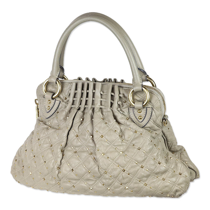 Marc Jacobs Grey Stardust Cecilia Studded Satchel