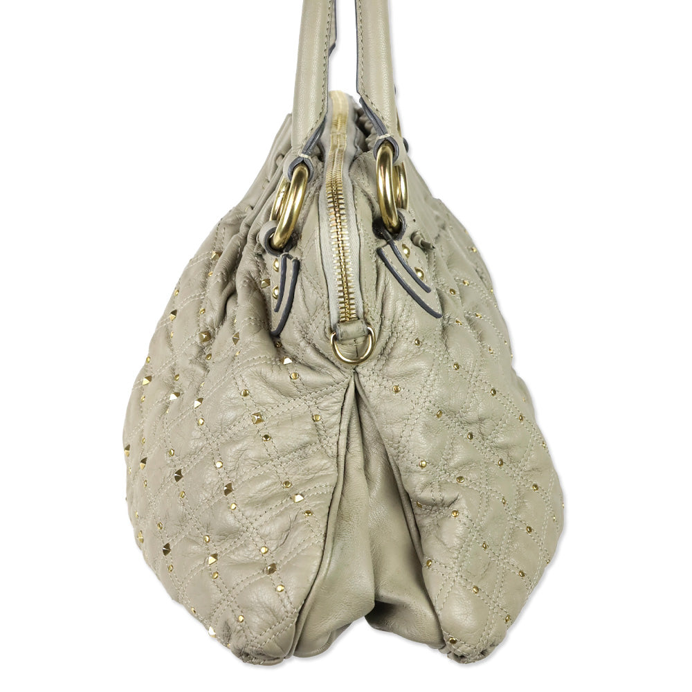 Marc Jacobs Grey Stardust Cecilia Studded Satchel
