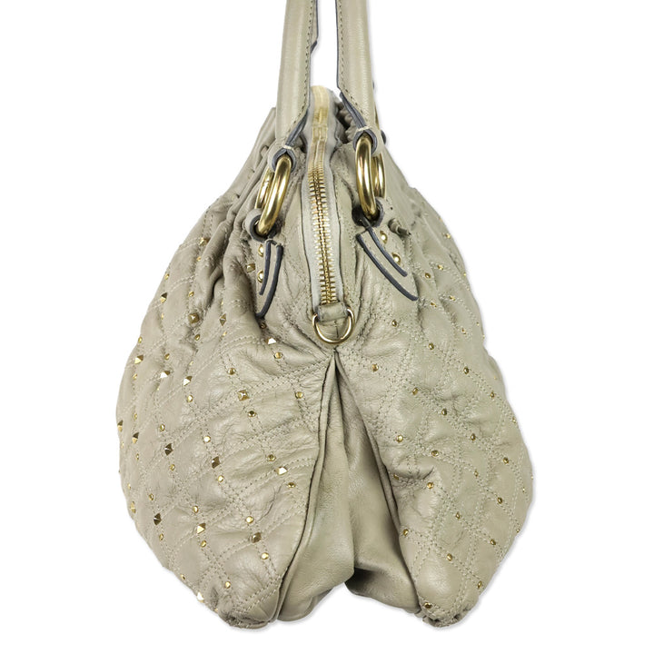 Marc Jacobs Grey Stardust Cecilia Studded Satchel