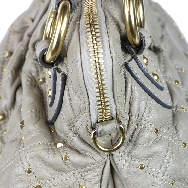 Marc Jacobs Grey Stardust Cecilia Studded Satchel