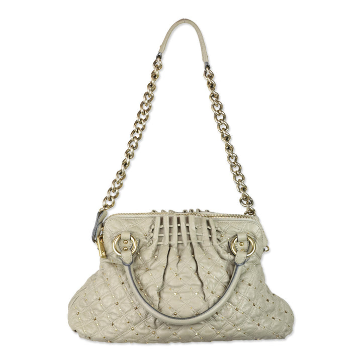 Marc Jacobs Grey Stardust Cecilia Studded Satchel
