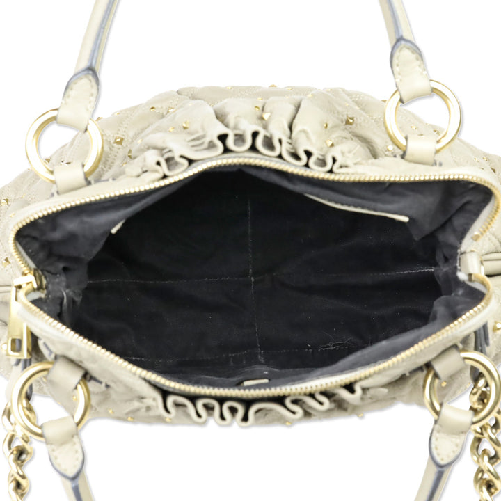 Marc Jacobs Grey Stardust Cecilia Studded Satchel