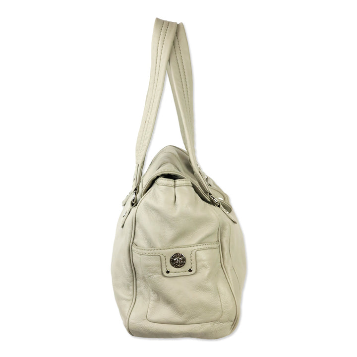 Marc by Marc Jacobs Beige Cow Leather Turnlock Satchel
