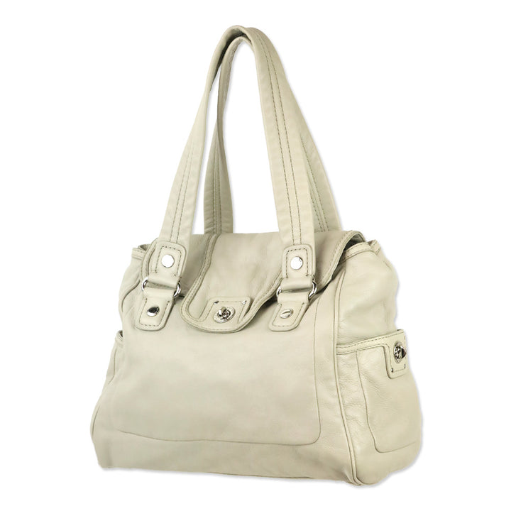 Marc by Marc Jacobs Beige Cow Leather Turnlock Satchel