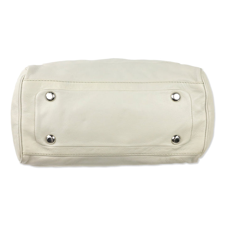 Marc by Marc Jacobs Beige Cow Leather Turnlock Satchel