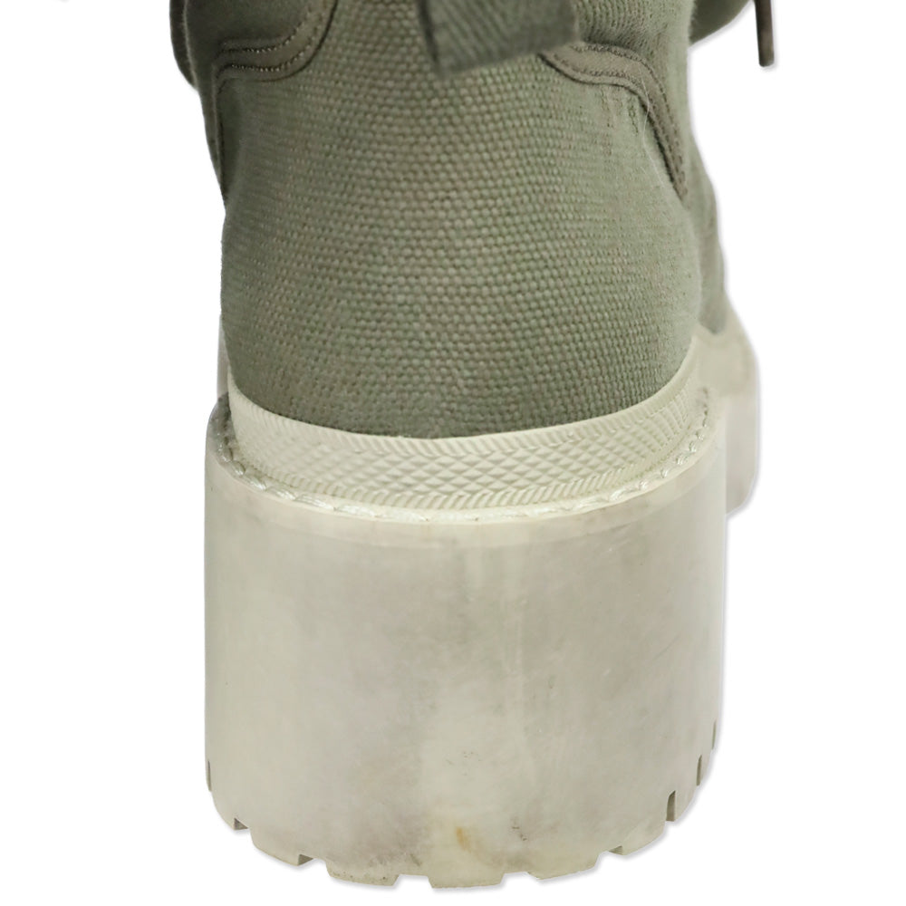 Marc by Marc Jacobs Military/Beige Green Fold Down Logo Cap Toe Combat Boots