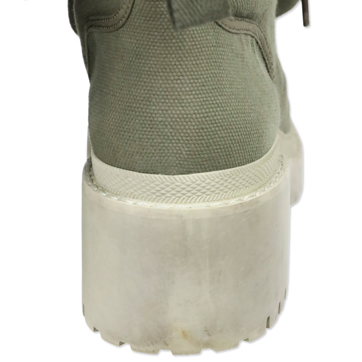 Marc by Marc Jacobs Military/Beige Green Fold Down Logo Cap Toe Combat Boots