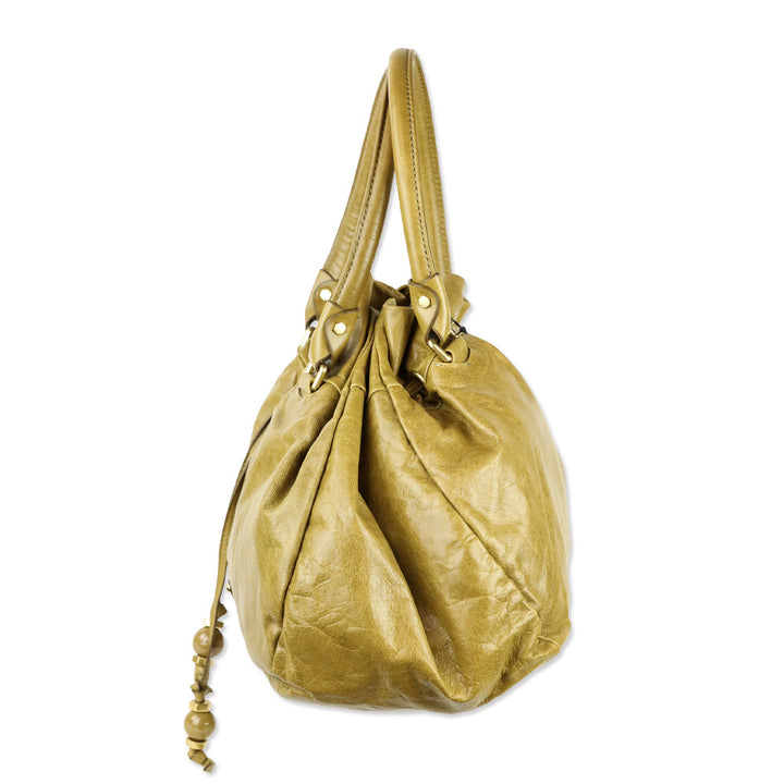 Marc by Marc Jacobs Olive Leather Drawstring Shoulder Bag