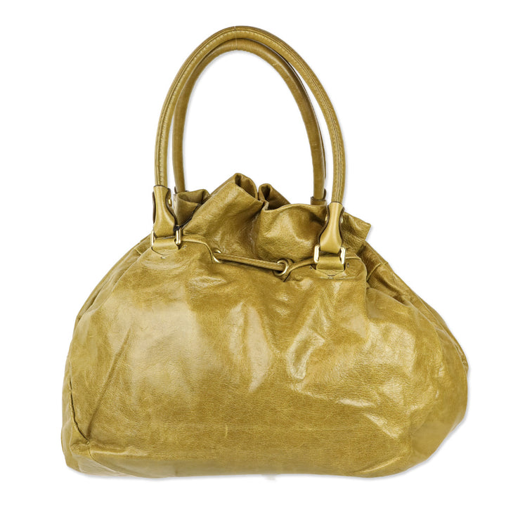 Marc by Marc Jacobs Olive Leather Drawstring Shoulder Bag