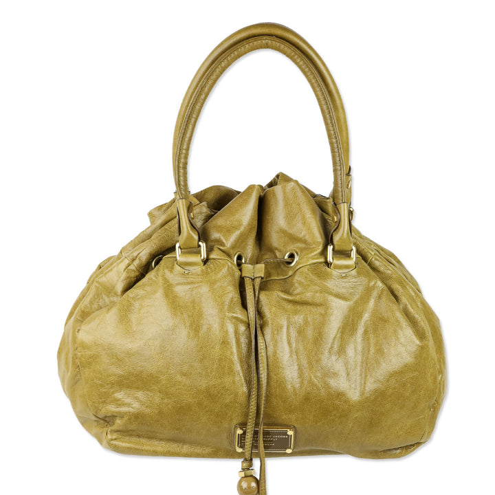 Marc by Marc Jacobs Olive Leather Drawstring Shoulder Bag