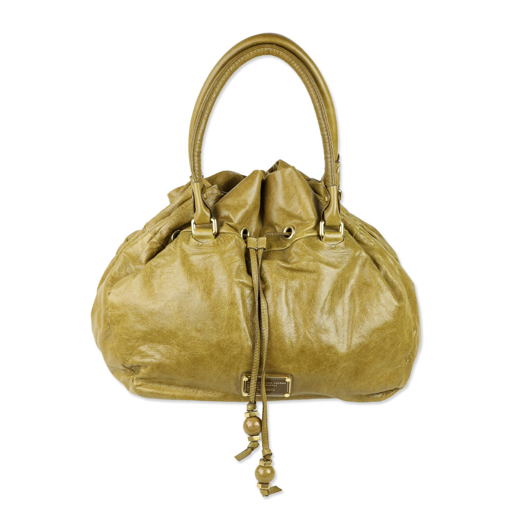 Marc by Marc Jacobs Olive Leather Drawstring Shoulder Bag