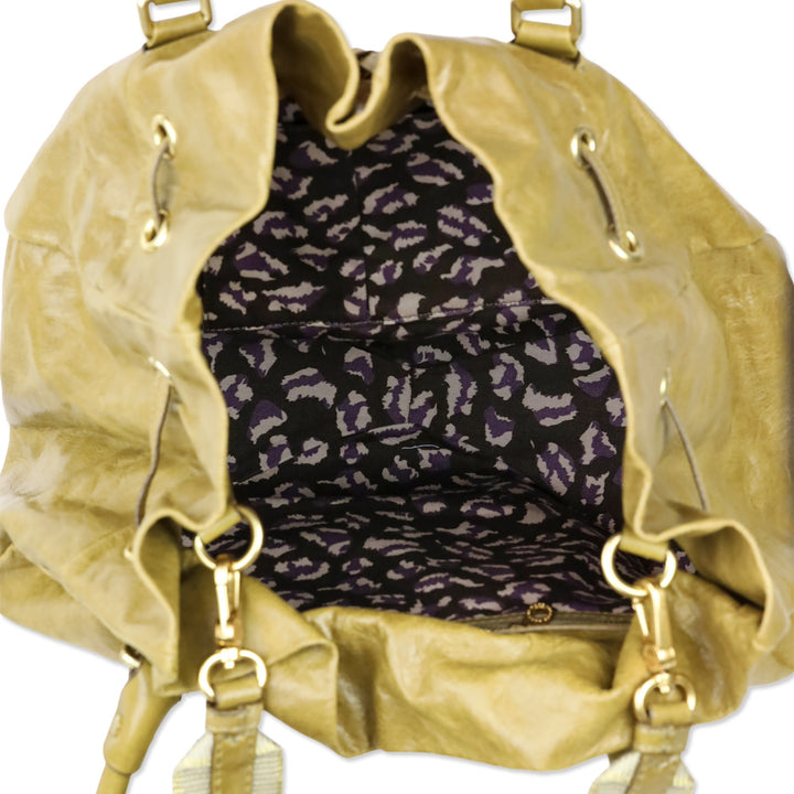 Marc by Marc Jacobs Olive Leather Drawstring Shoulder Bag