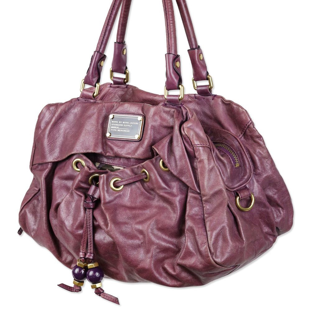 Marc by Marc Jacobs Purple Leather Top Handle Bag