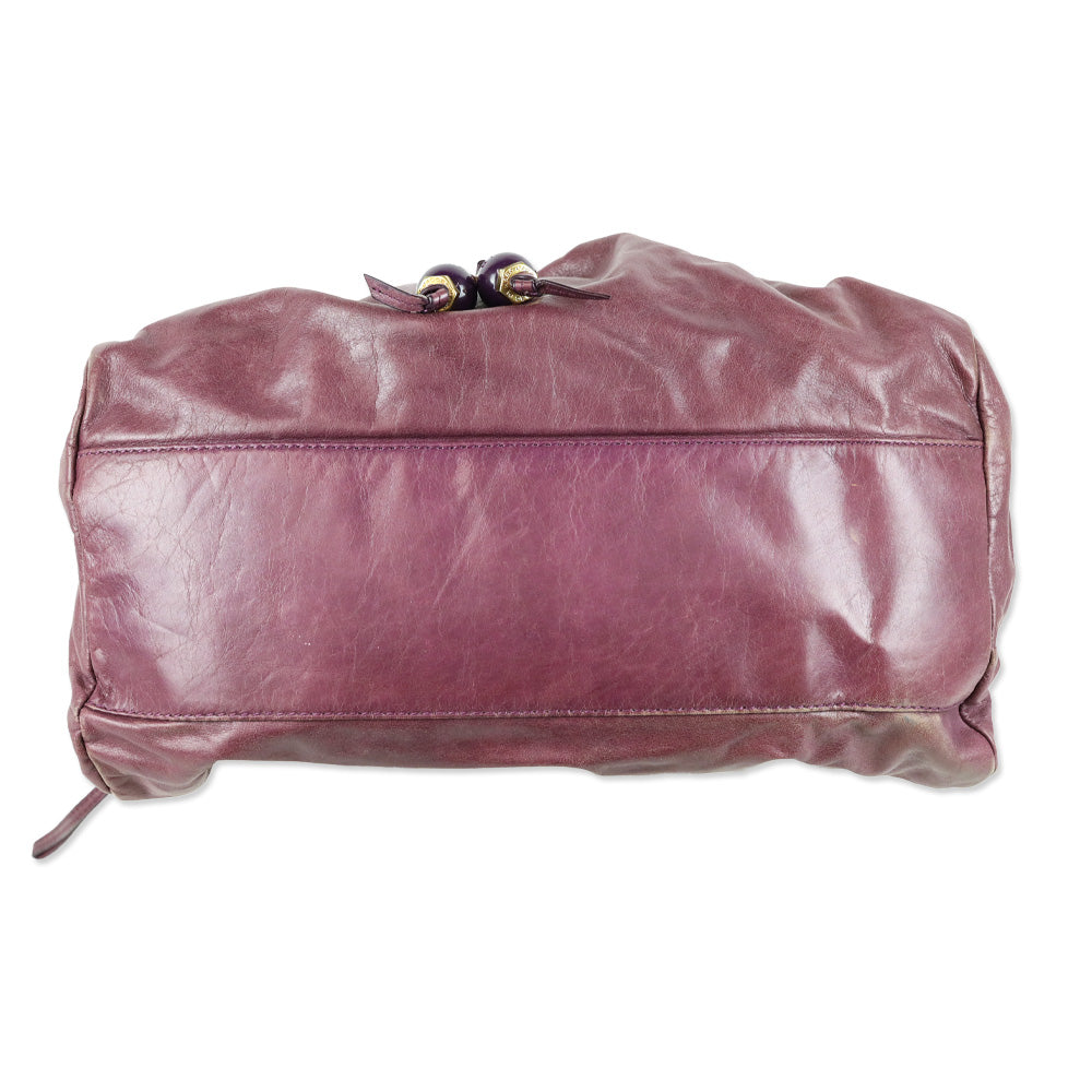 Marc by Marc Jacobs Purple Leather Top Handle Bag