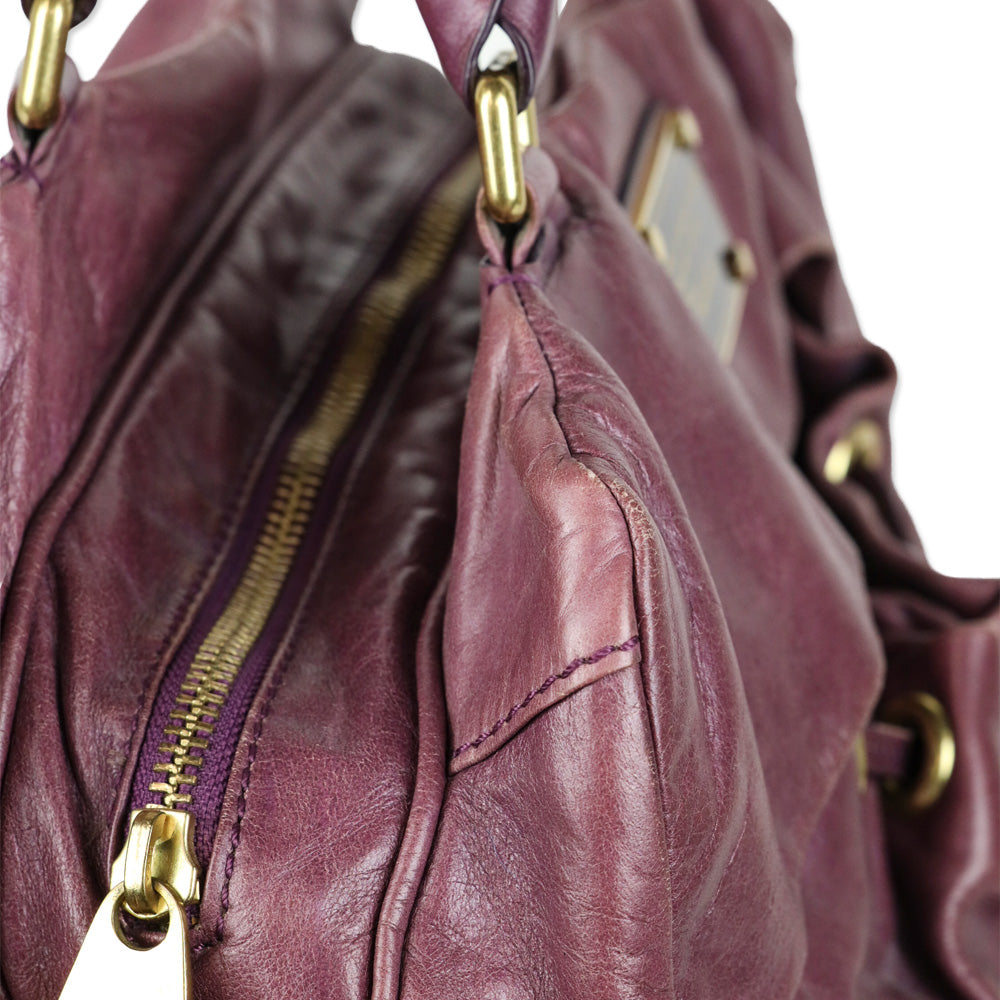 Marc by Marc Jacobs Purple Leather Top Handle Bag