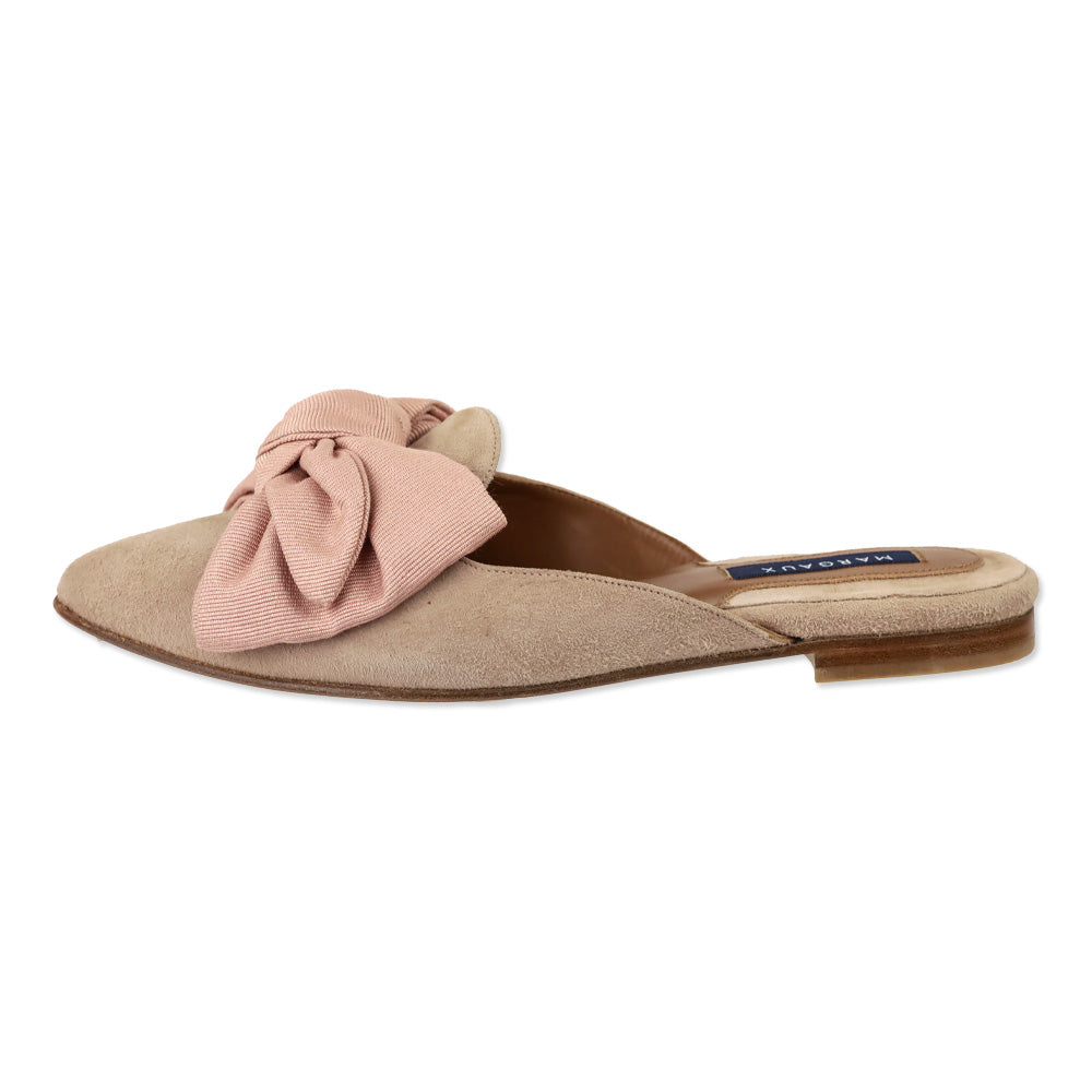 Margaux Pink Suede Bow Mules