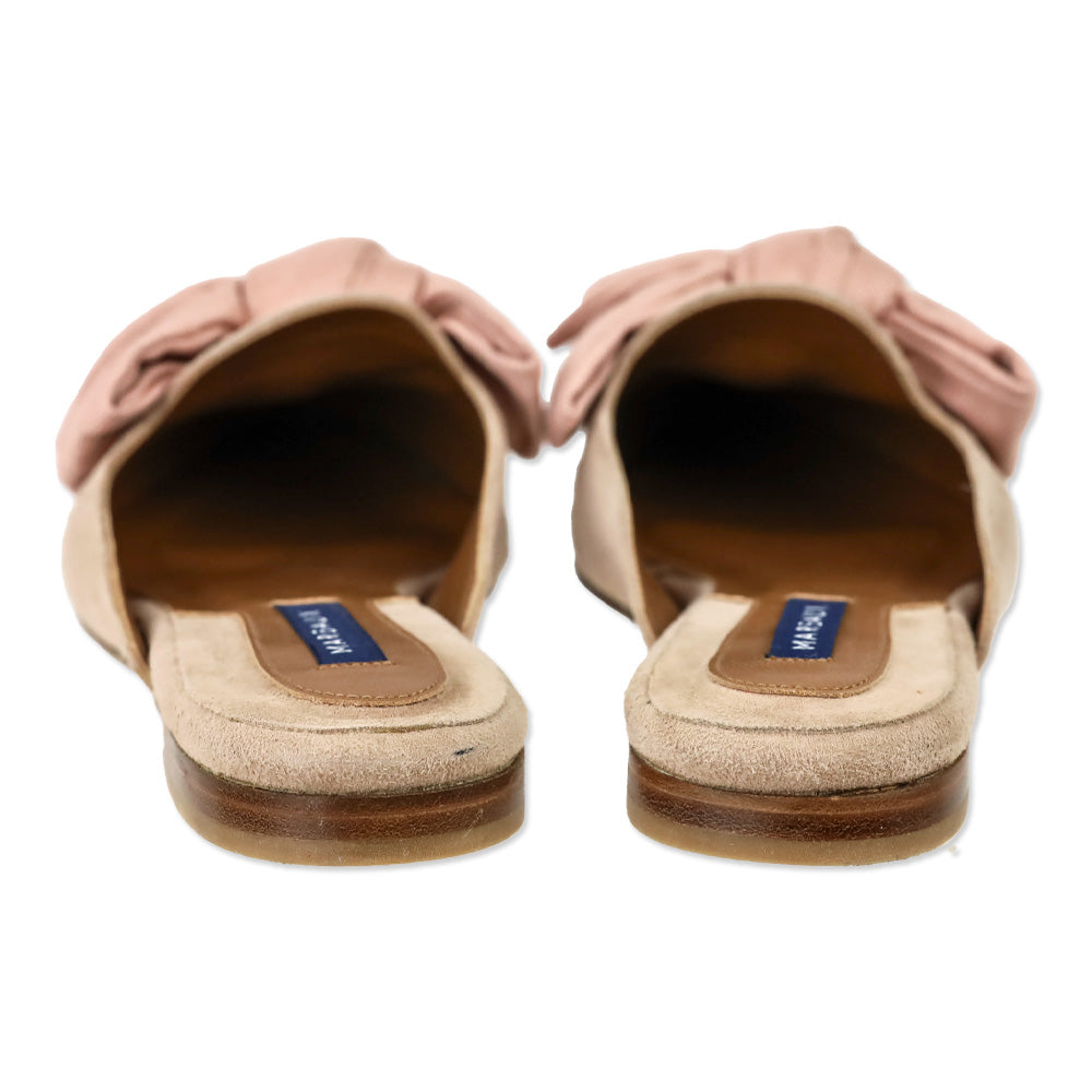 Margaux Pink Suede Bow Mules