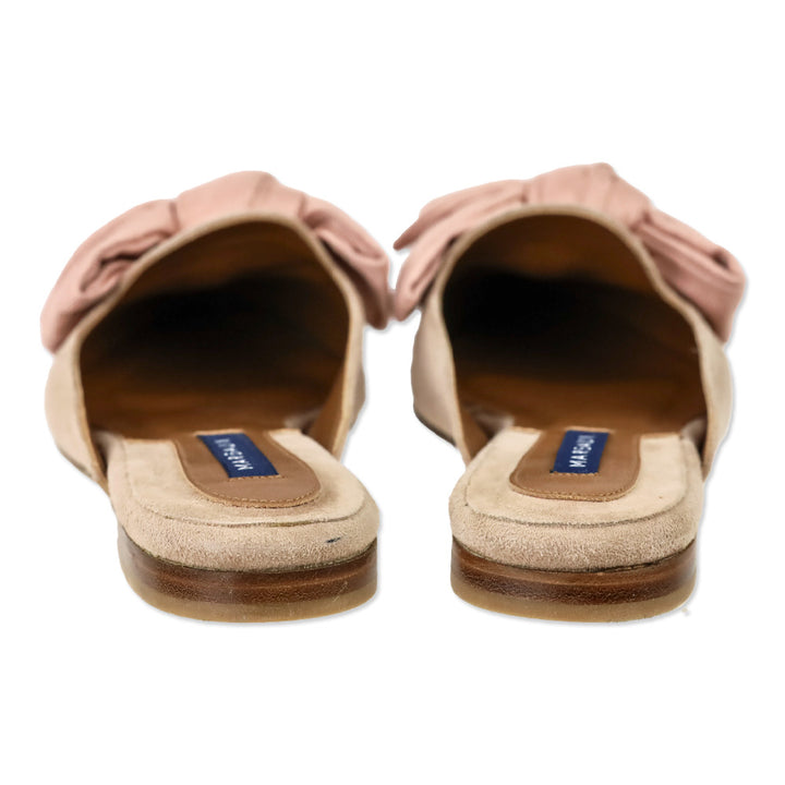 Margaux Pink Suede Bow Mules