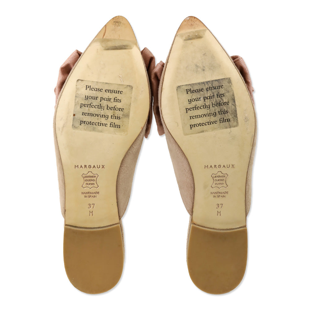 Margaux Pink Suede Bow Mules