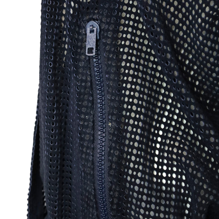 Mario Valentino Navy Perforated Suede V-Neck Jacket
