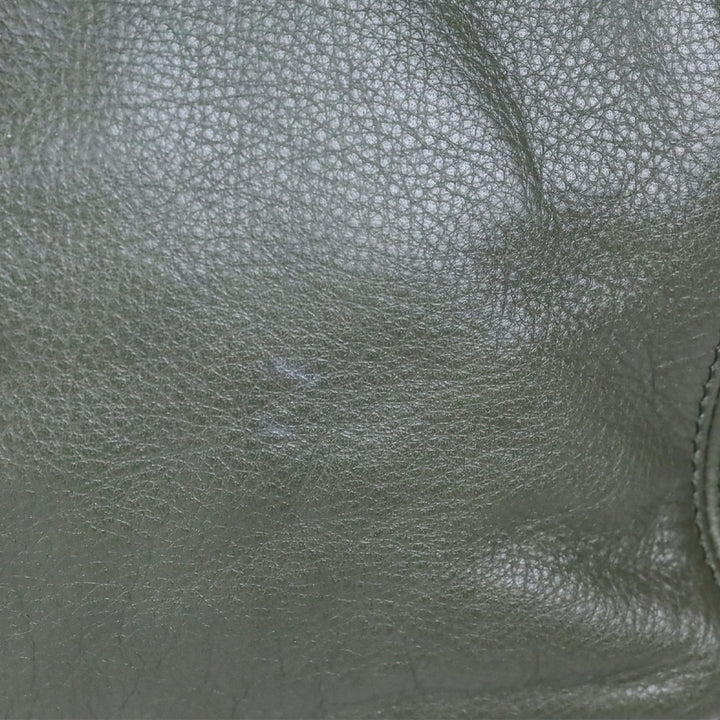Mario Valentino Verra Signature Olive Green Quilted Leather Tote Bag