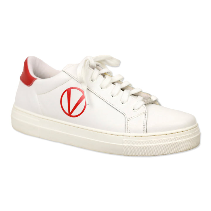 Mario Valentino White + Red Petra Sneakers