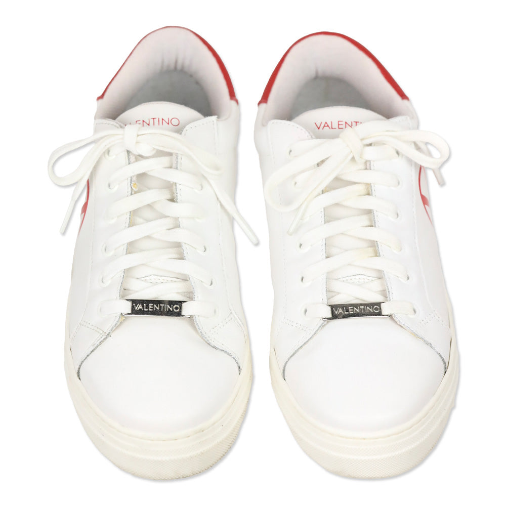 Mario Valentino White + Red Petra Sneakers