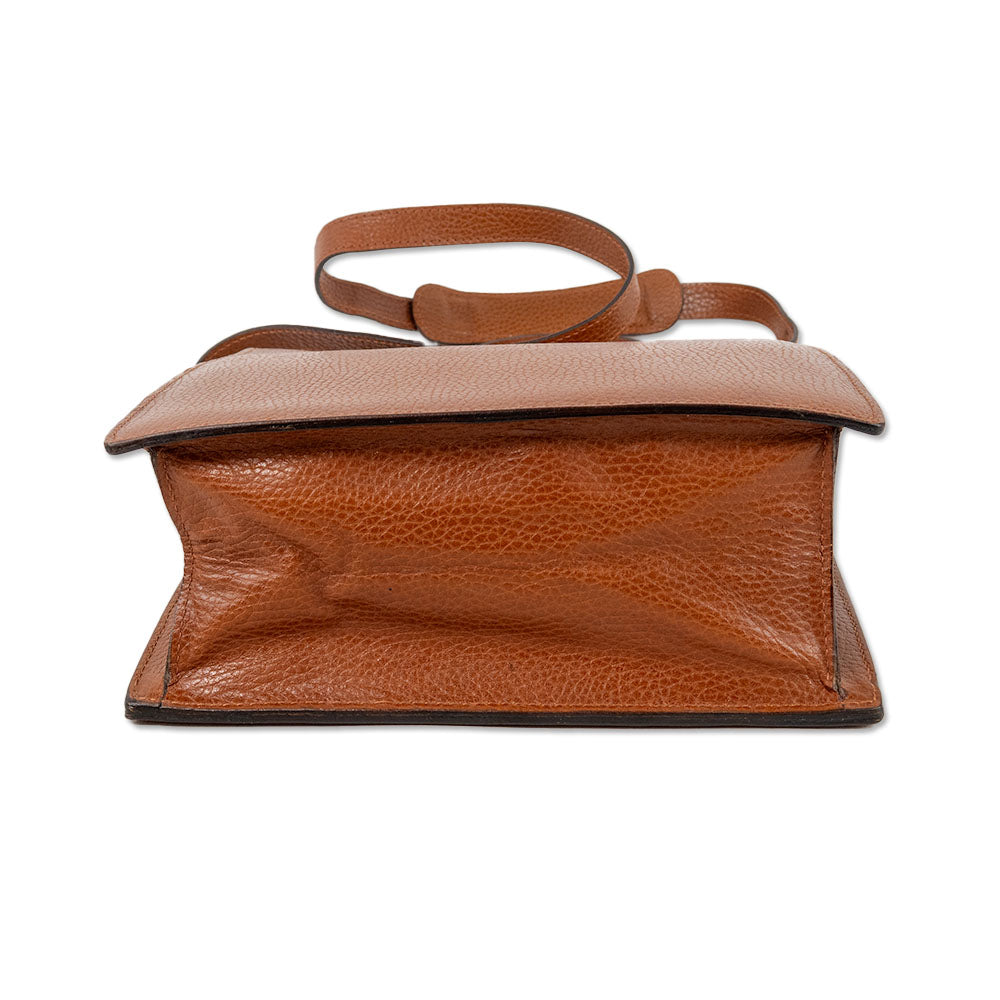 Mark Cross Cognac Leather Top Handle Bag