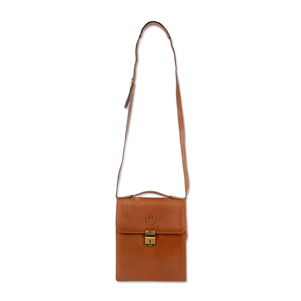 Mark Cross Cognac Leather Top Handle Bag