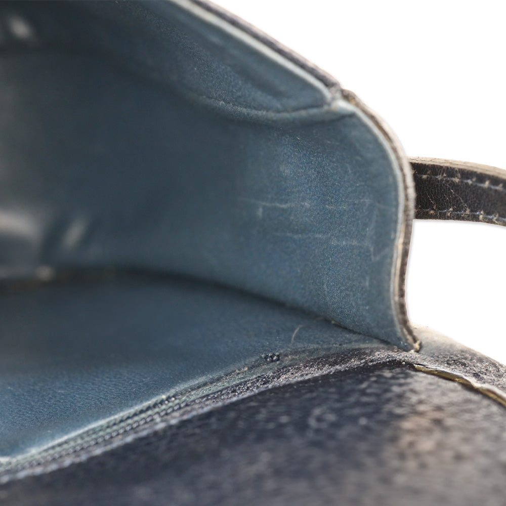 Mark Cross Navy Pebble Leather Flap Crossbody Bag