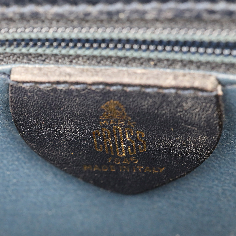 Mark Cross Navy Pebble Leather Flap Crossbody Bag