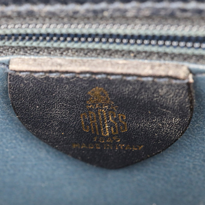 Mark Cross Navy Pebble Leather Flap Crossbody Bag
